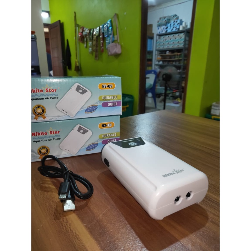 Aerator USB AC-DC Nikita Star NS-Q9 Pompa Udara Cas 2 Lubang Aquarium