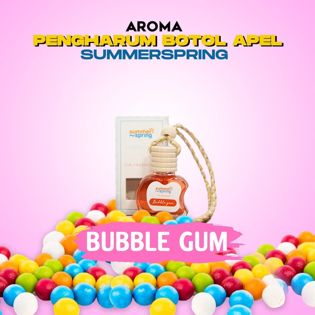 Pengharum Ruangan Aroma Bubble Gum Botol Apel Summer Spring Pengharum Mobil Kamar Aromaterapi Segar