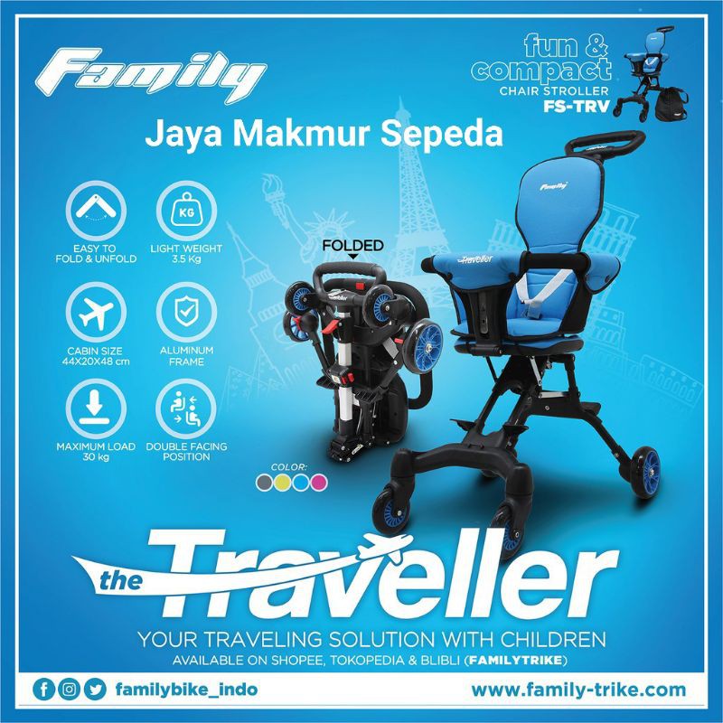 Stroller kereta dorong anak balita family traveller cabin kabin chair stroller