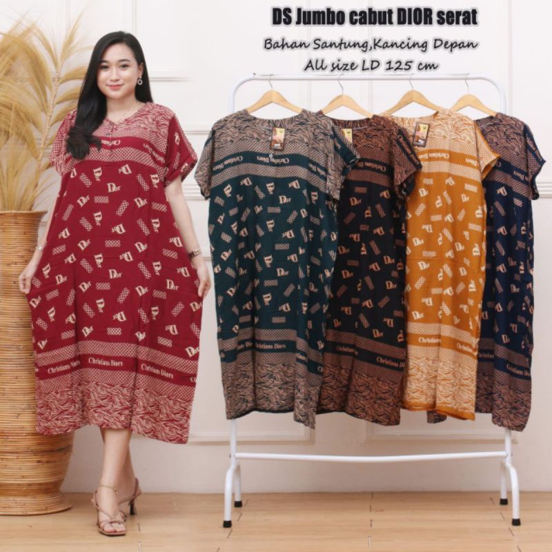 Daster jumbo rayon cabut warna wayang baju tidur nyaman busui dada kancing depan bumil harga murah