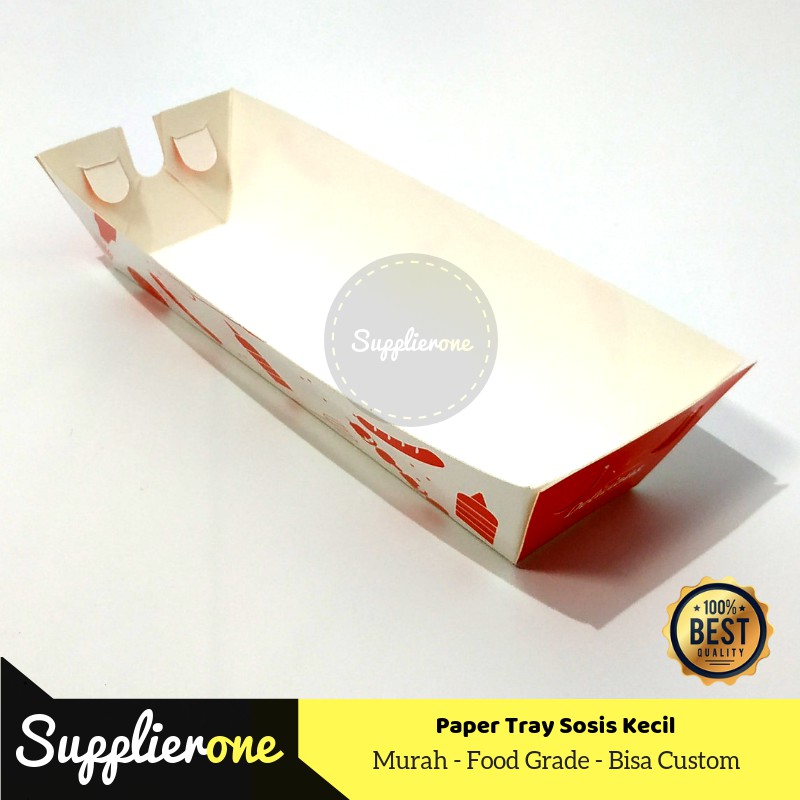 Tempat Sosis Bakar, Box Sosis, Paper Tray Sosis Kecil, Kemasan Sosis