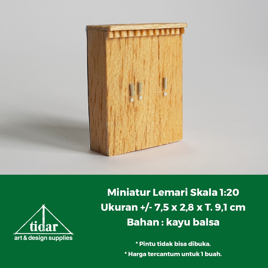 

[MR] Miniatur Maket Lemari Pakaian 3 Pintu / Lemari Kayu MH skala 1:20