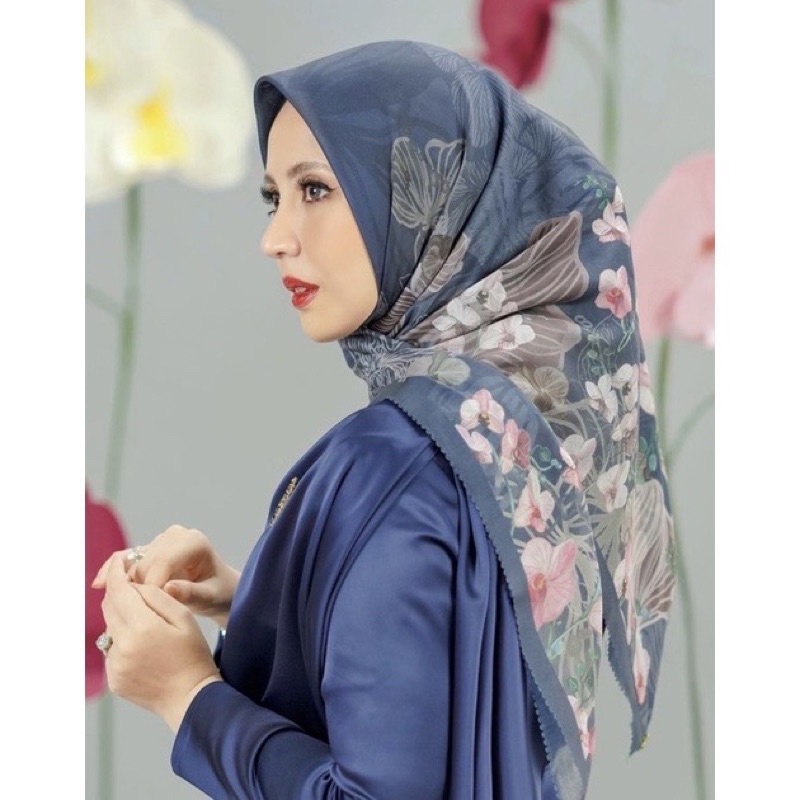 buttonscarves orchide preloved navy