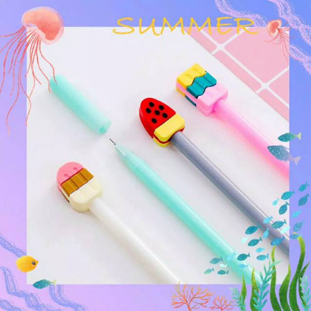 

Pen pena bolpen ice cream candy lucu miniatur cute unik