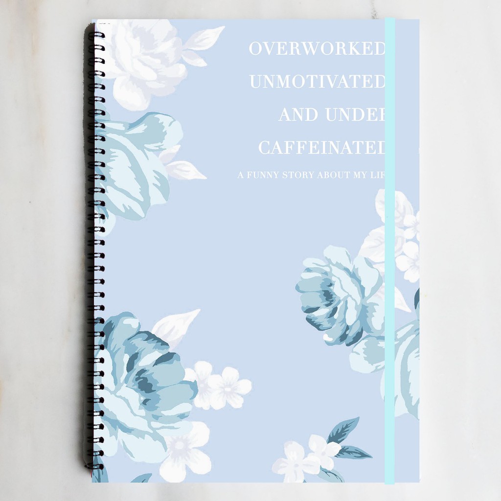 

OVERWORKED & UNMOTIVATED Quote Spiral Ruled Notebook Diary Journal Buku Tulis Catatan Sekolah Kuliah