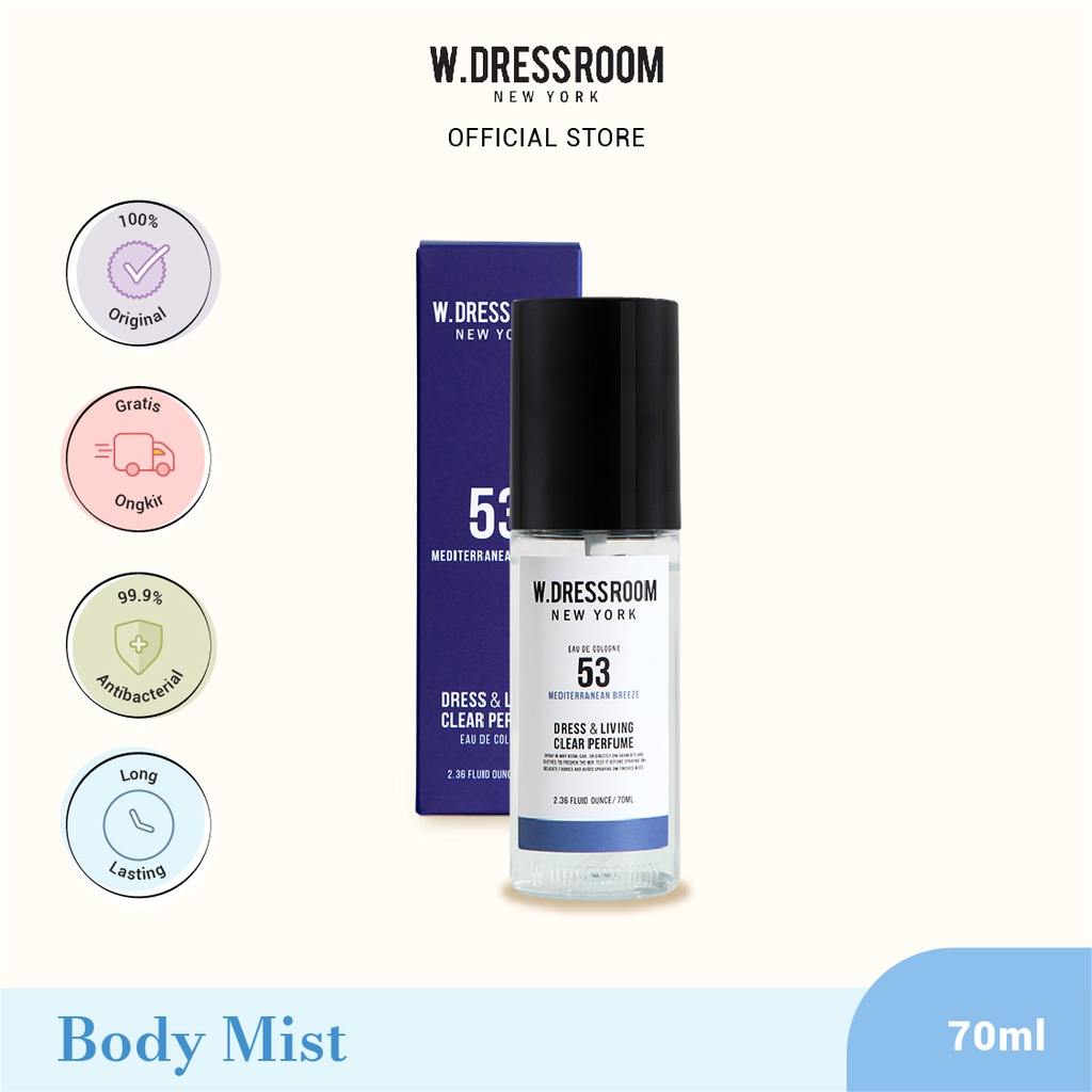 W DRESSROOM Dress &amp; Living Clear Perfume No. 53 Mediterranian Breeze (70ml) -  Parfum Korea BTS