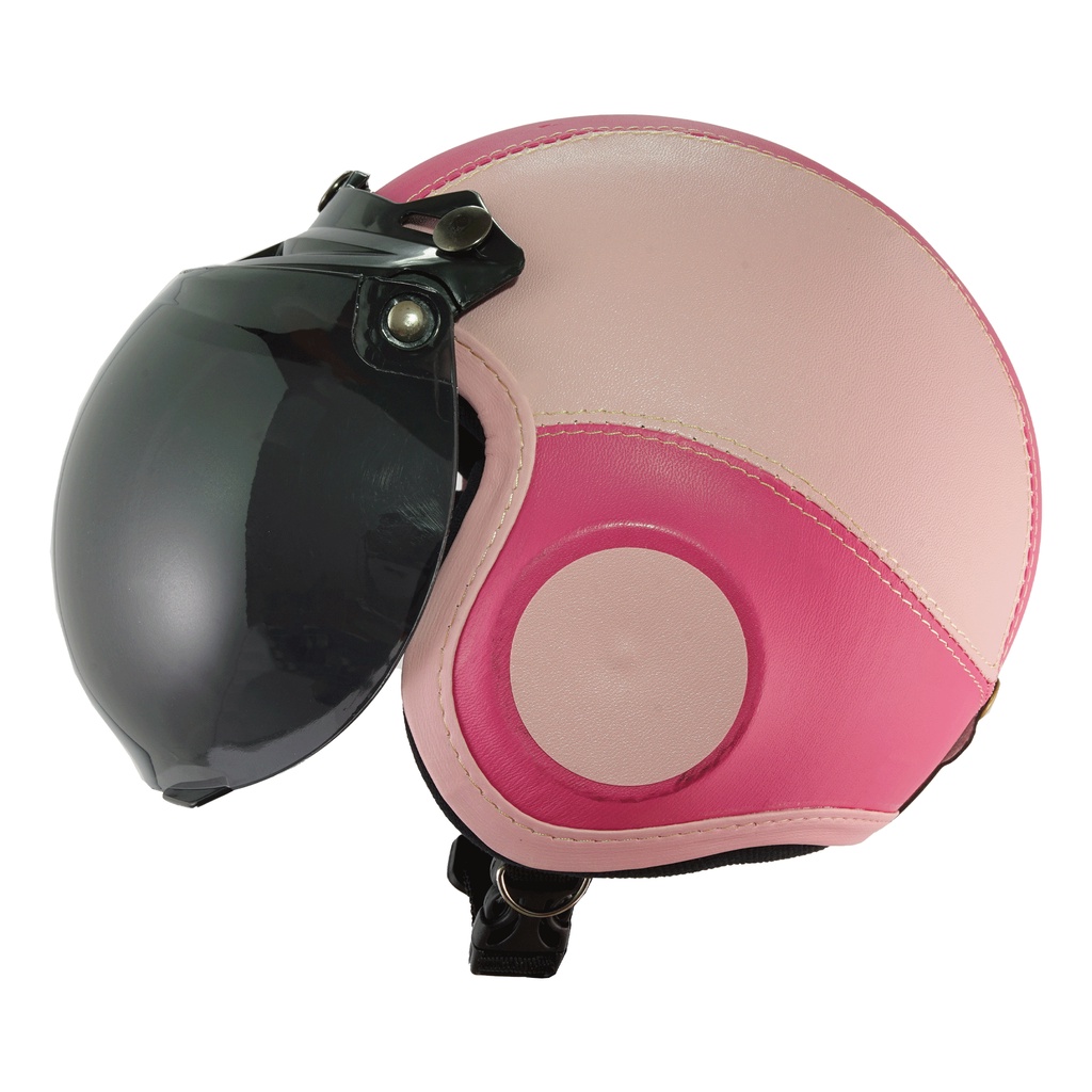 Helm Bogo Retro Anak Untuk Usia 2-6 Tahun Polos - Pink Muda Pink Tua