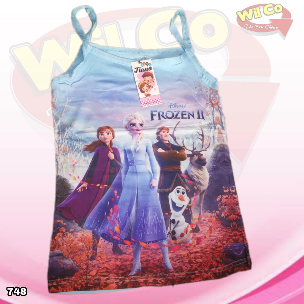 K748 - SINGLET TANKTOP TALI ANAK MOTIF FROZEN ART 646/647 HARGA PER 1 PCS