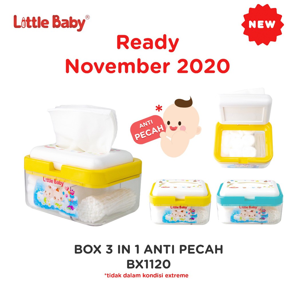 Little Baby Box 3in1 Tempat bedak kapas bayi