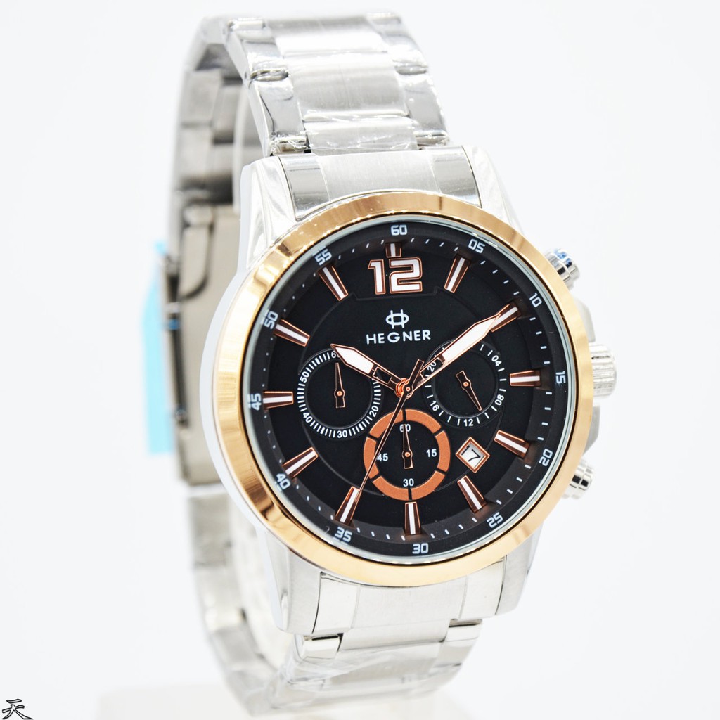 JAM TANGAN PRIA ORIGINAL HEGNER 439 CHRONOGRAPH