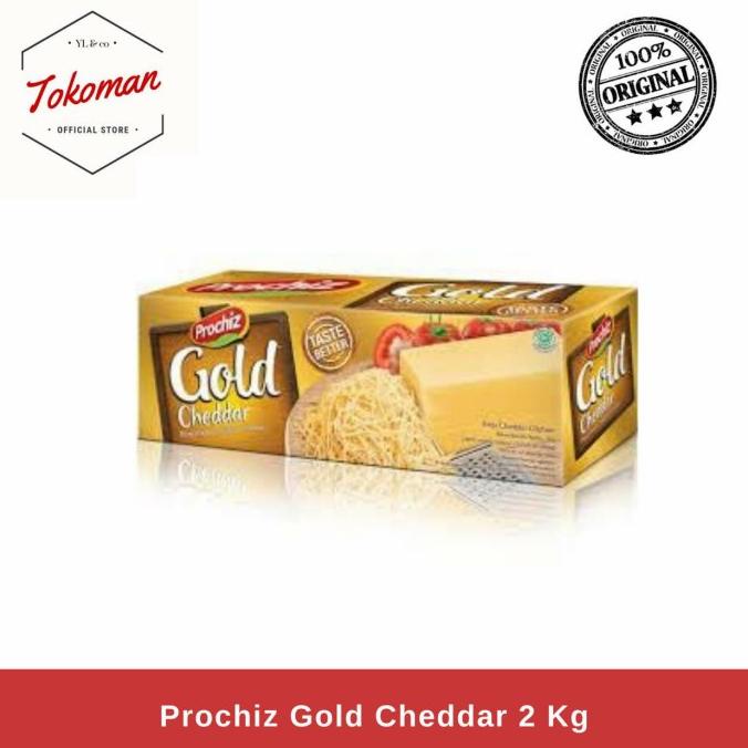 

BAYAR DITEMPAT (GRAB/GOJEK) Prochiz Gold Cheddar 2kg / 2 kg Cheese / Keju