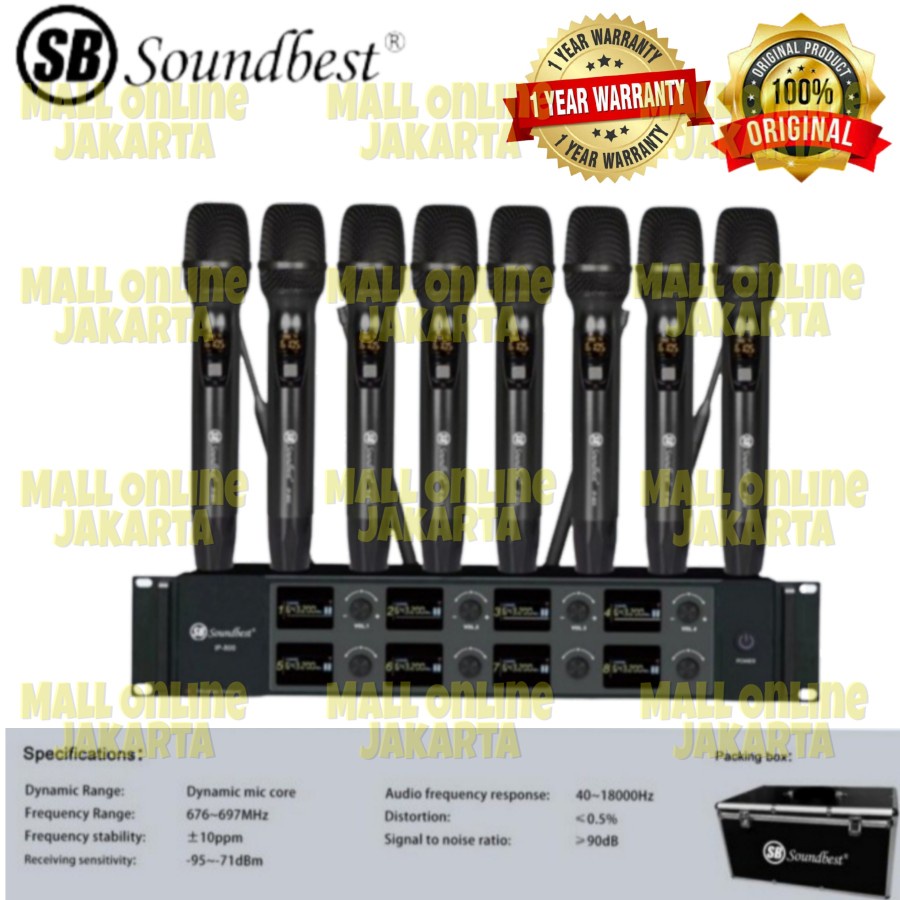 Mic wireless soundbest ip800 microphone 8 handle ip 800