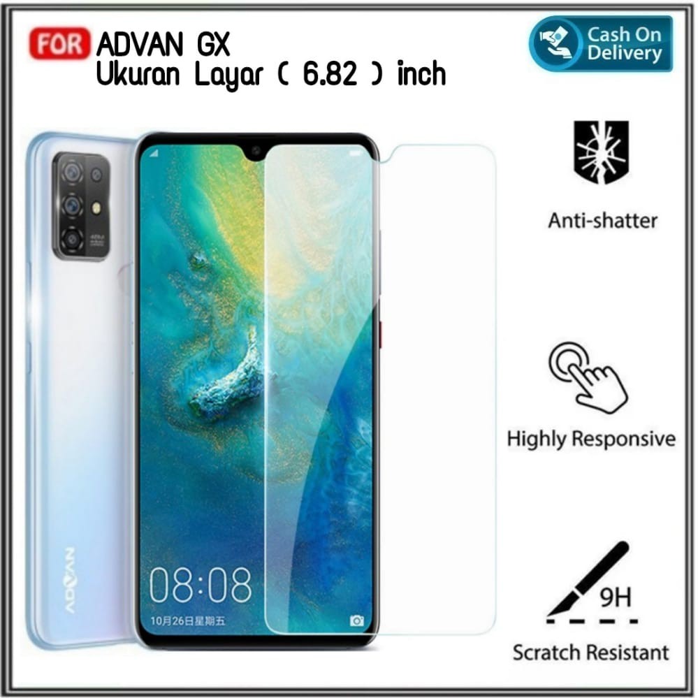 Tempered Glass Clear ADVAN GX 6.82 Inch Anti Gores Layar Kaca HP