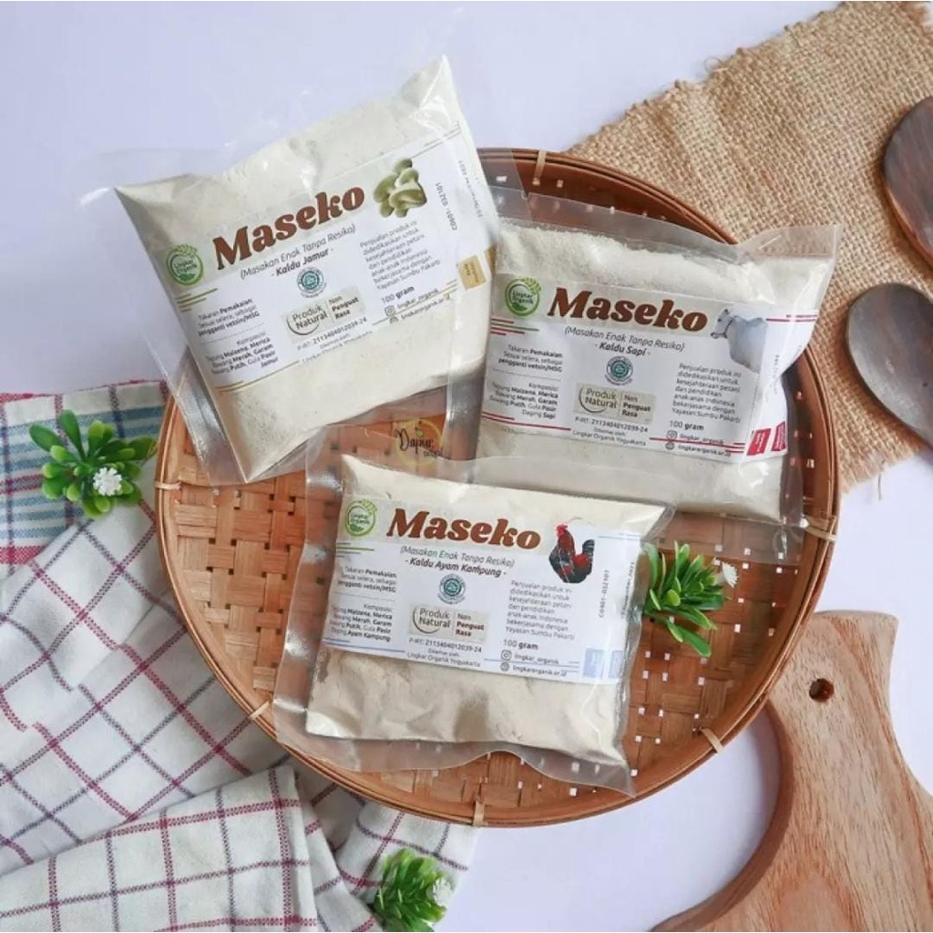 

Lingkar Organik Maseko Kaldu Kemasan Sachet/Refill 100gram Penyedap Rasa
