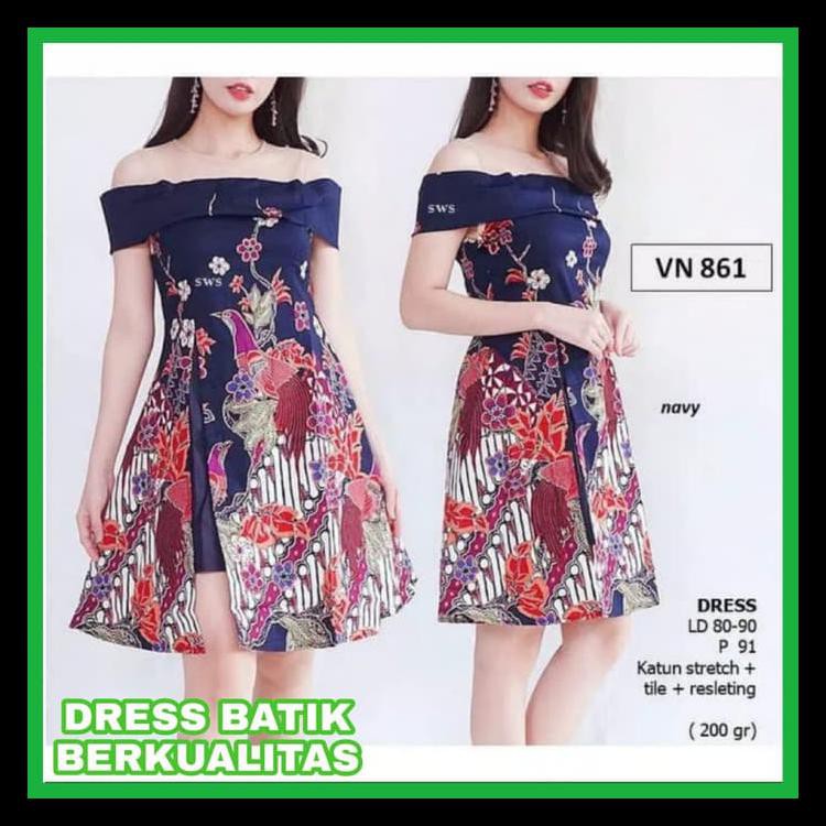 100% BERKUALITAS DRESS BATIK KERJA SABRINA BAJU KERJA BATIK DRESS KERJA BATIK WANITA COMPLETE
