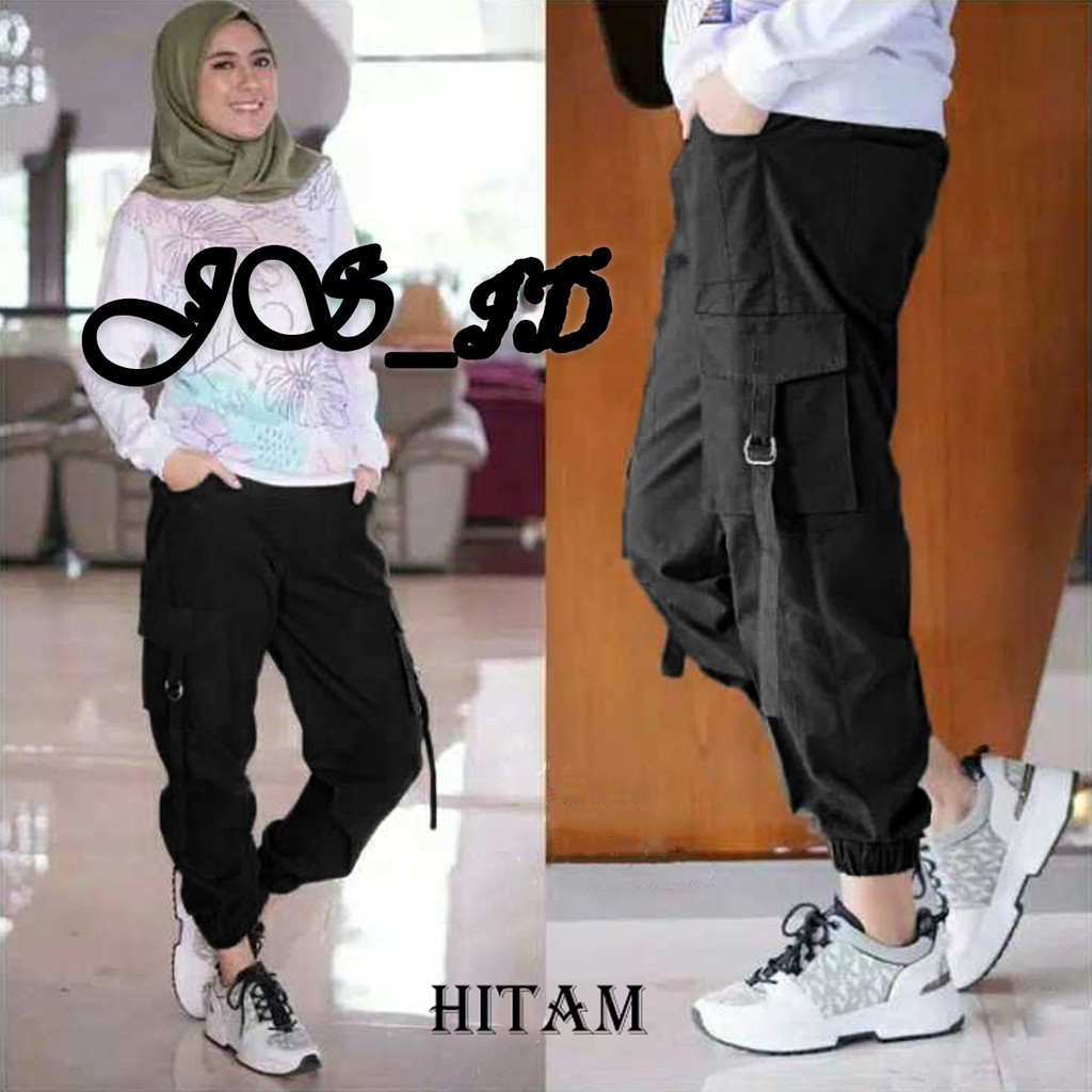 (M L XL XXL 4L 5L) 40-85kg Celana jogger wanita cargo pants Celana Baggypant