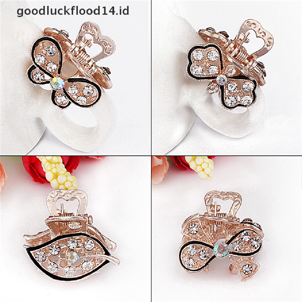 [OOID] Lovely Mini Crystal Rhinestone Plastic Butterfly Hair Claw Jaw Clip Clamp Pin  ID