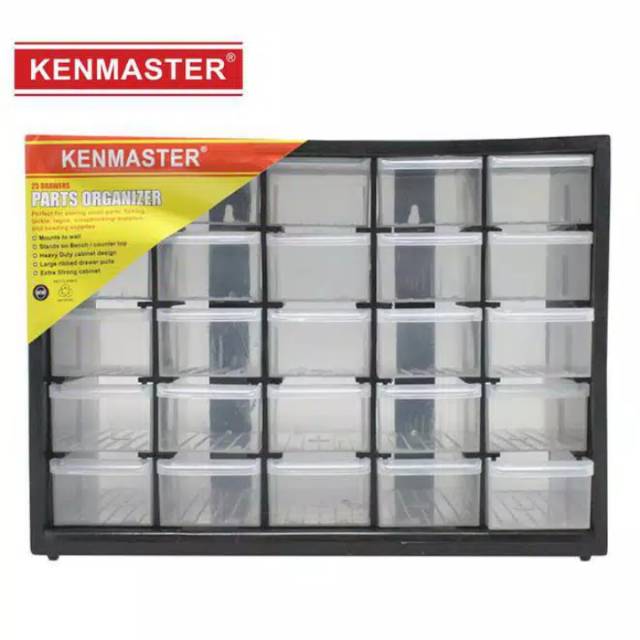 KENMASTER Rak komponen 25 slot ( partisi ) Rak Drawer Rak Susun 25 Slot Rak Drawer 25 Susun / Kotak Spare Part Komponen Laci Partisi