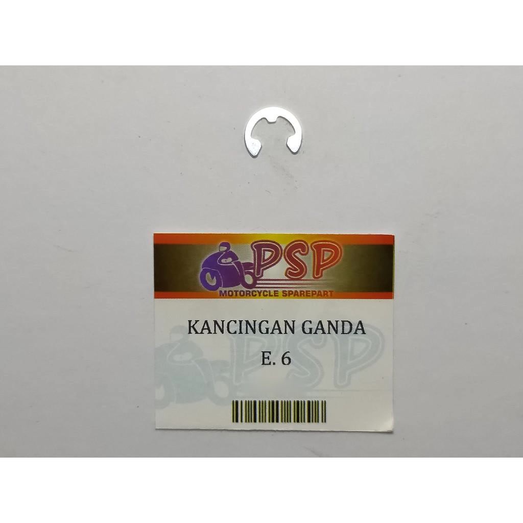 KANCING GANDA E6  (harga per 1 pc) - Snap Ring Circlip Klip Pengunci Kampas Ganda E 6 mm BEAT FI