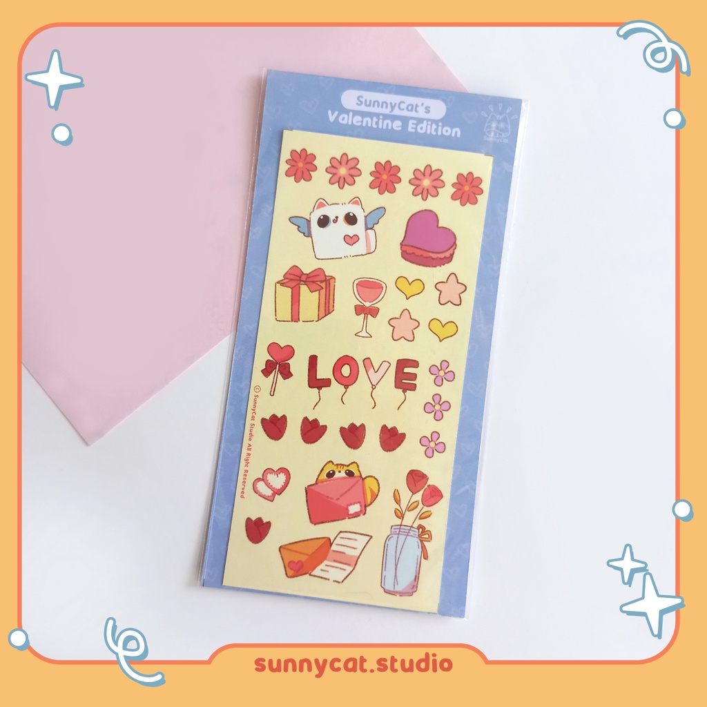 

SunnyCat Sticker Jurnal Kucing Lucu Valentine - Gift