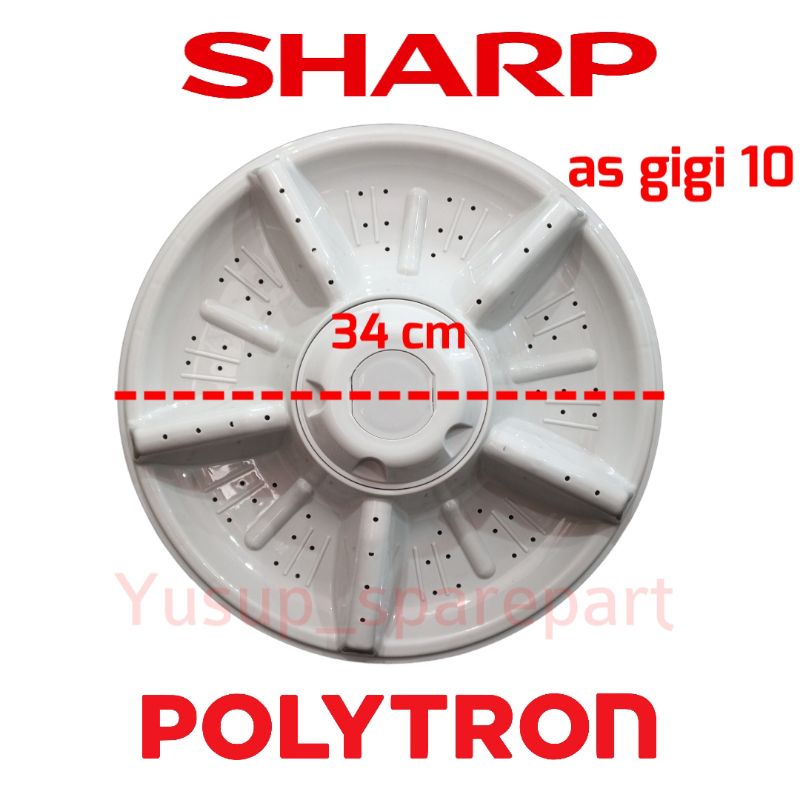 pulsator mesin cuci 2 tabung sharp  Diameter 34cm Gigi 10