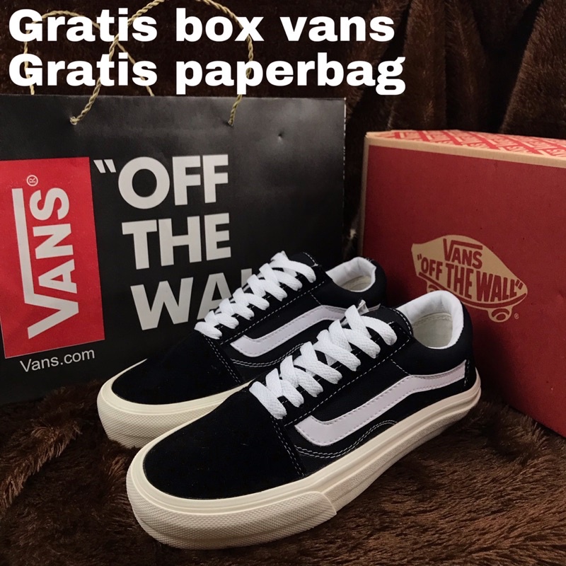 PROMO BESARAN COD SEPATU VANSS OLD SKOOL OG BLACK WHITE LOW FREE PAPER BAG MADE IN CHINA