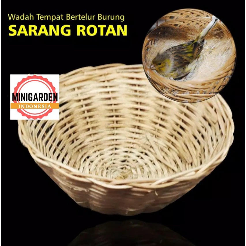 SARANG ROTAN SERAT TEMPAT BERTELUR rumah telur anak burung piyik 14 cm - 18 cm