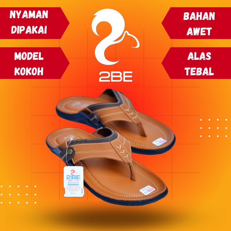 Sandal Kulit Pria 2BE 01 Original Original Sandal Jepit Kasual