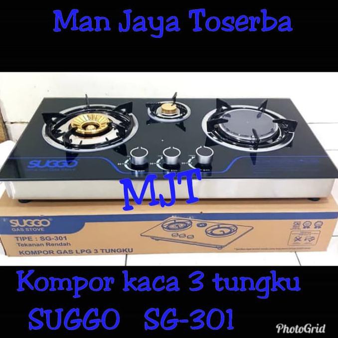 Kompor Gas 3 Tungku Kaca Suggo Sg-301 Promo - Terbaik 