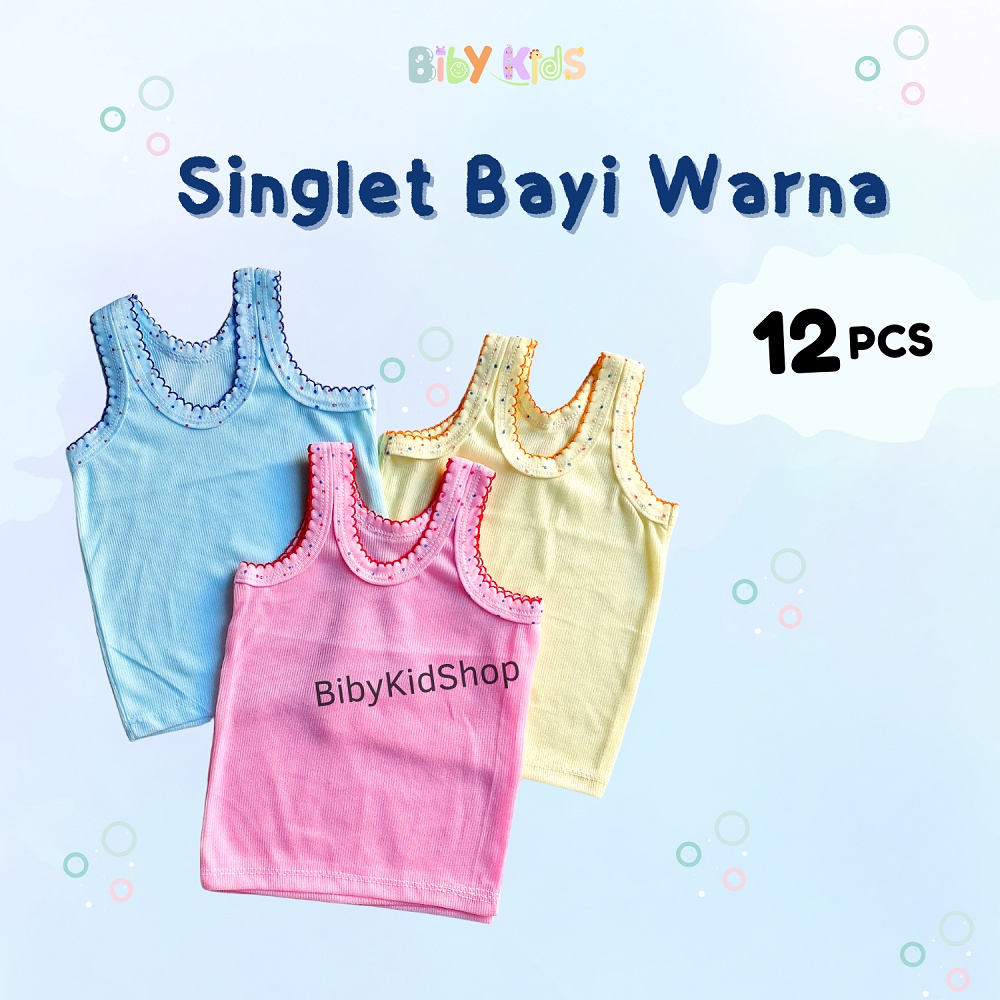 1 LUSIN Kaos Dalam Anak Laki Laki Perempuan Dalaman Singlet Anak Singlet Bayi Murah Newborn Singlet 