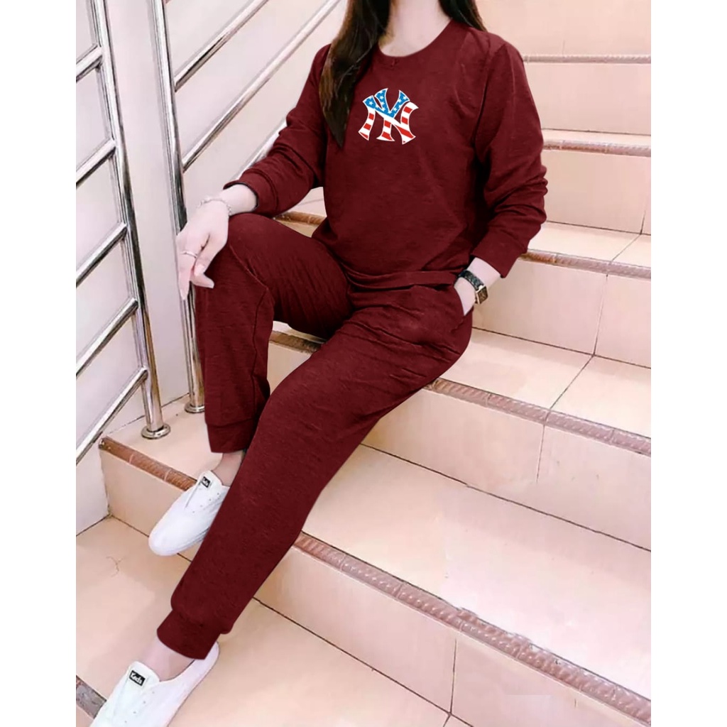 bisa COD / AFOLATO - STELAN GIRL NY AMERIKA / atasan lengan panjang / celana panjang / satu pasang/ fashion WANITA terbaru / terlaris