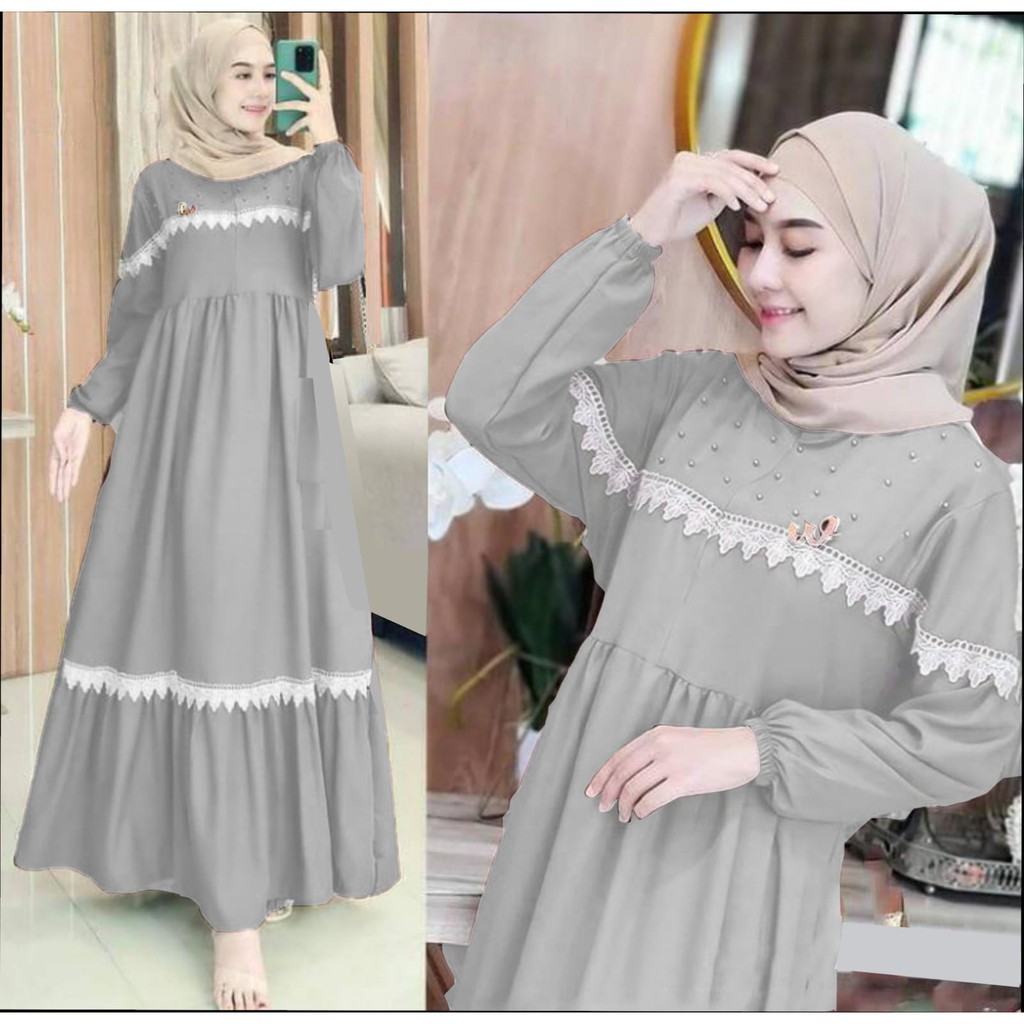 Gamis wanita terbaru/gamis kondangan wanita/Gamis muslim terlaris 2023/SANDRINA/Ukuran L-XL