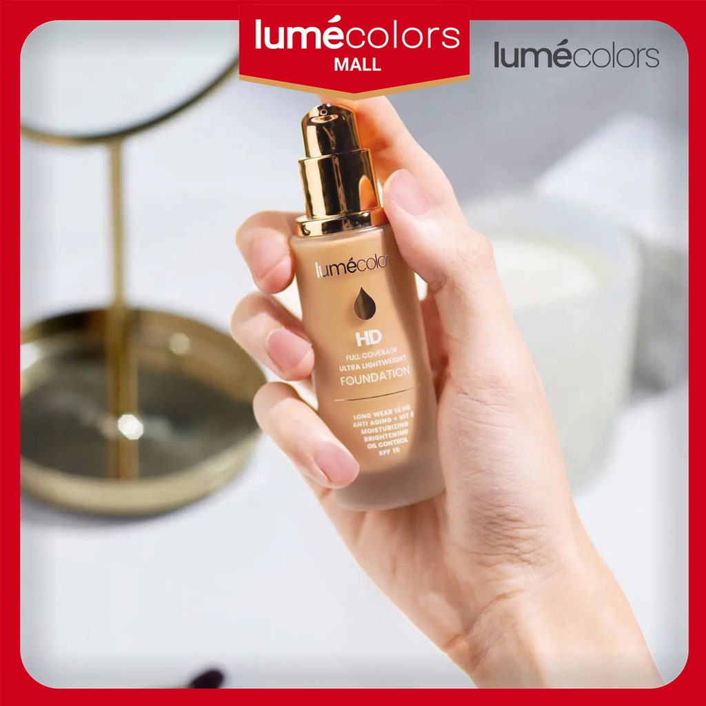 LUMECOLORS FOUNDATION HD FULL COVERAGE KOREA NATURAL ORIGINAL HALAL BPOM COD TAHAN LAMA