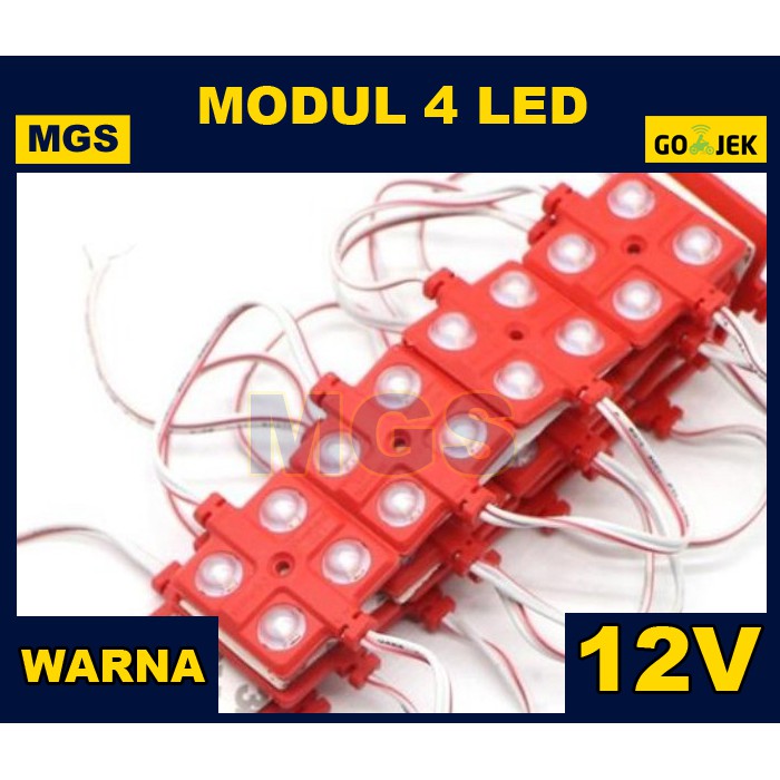 100Pcs MODUL 4 LED 3838 12V WARNA