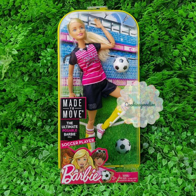 made to move soccer barbie