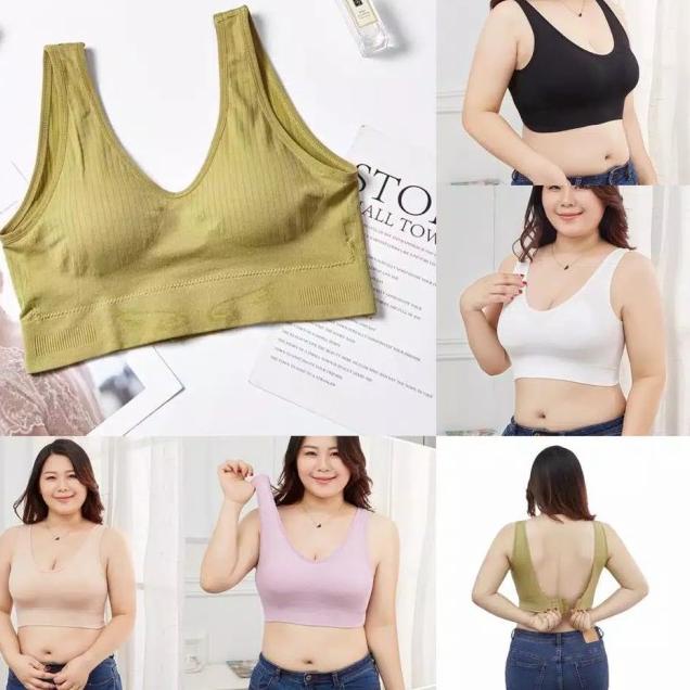 ➭ bra jumbo 2204 bra wanita bra plus size bra elastic breathleass - Putih ➫