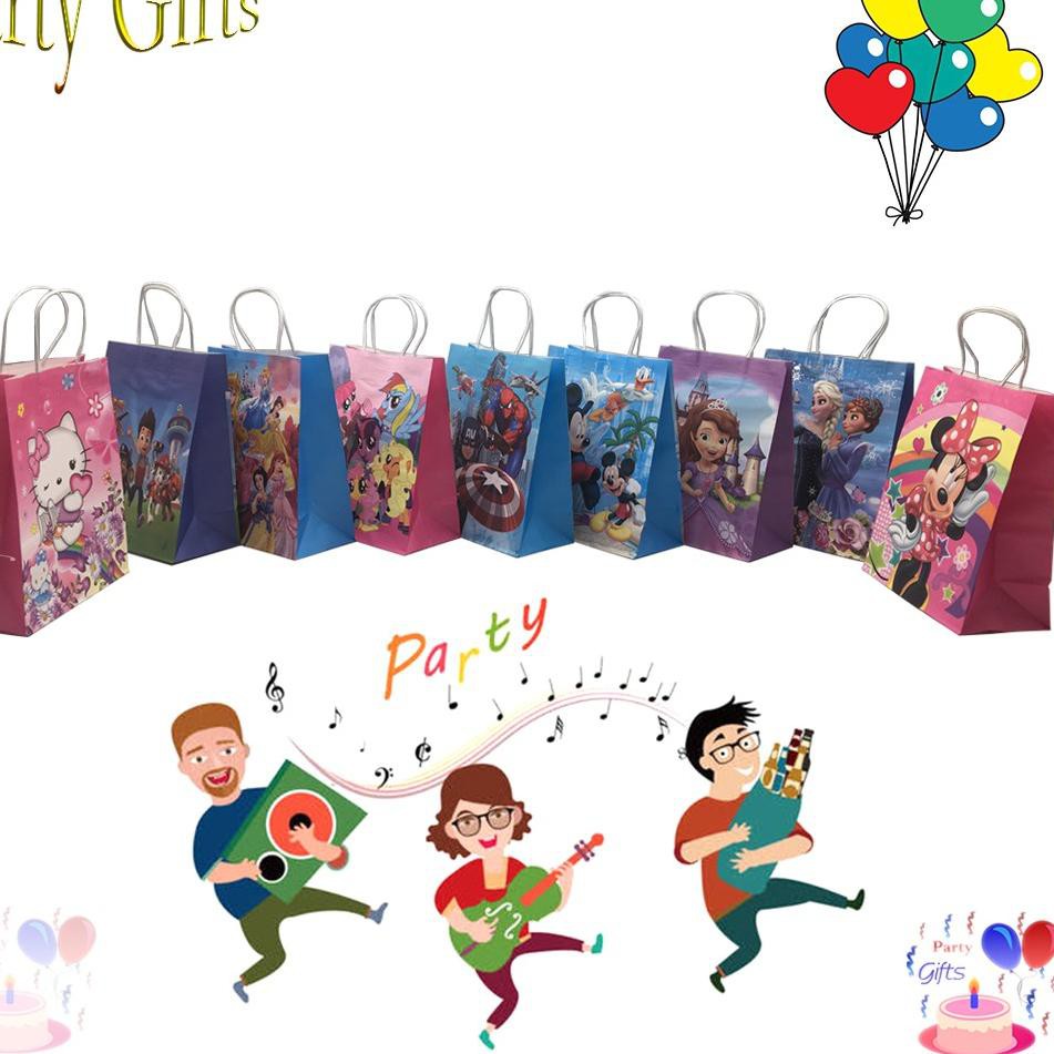 

CRAZY DISKON!!!! Paper bag karakter tas kertas kotak kado gift bag ulang tahun birthday party Medium