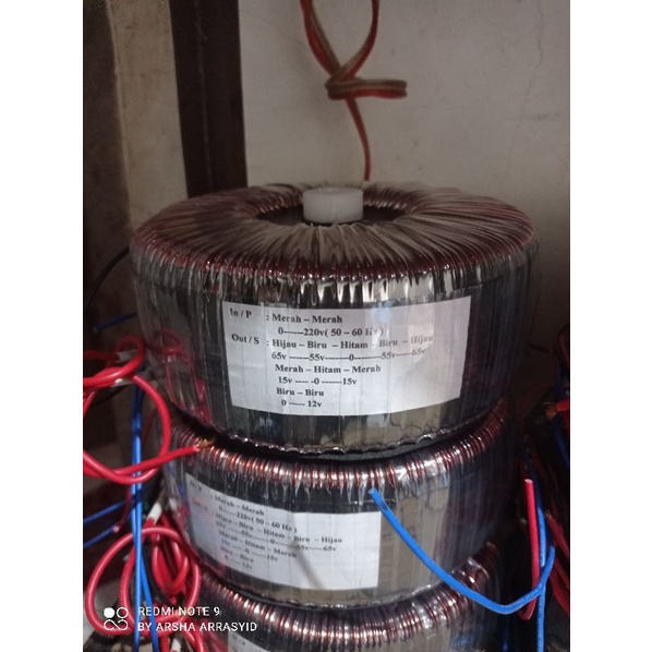 trafo toroid donat 15A CT 65V