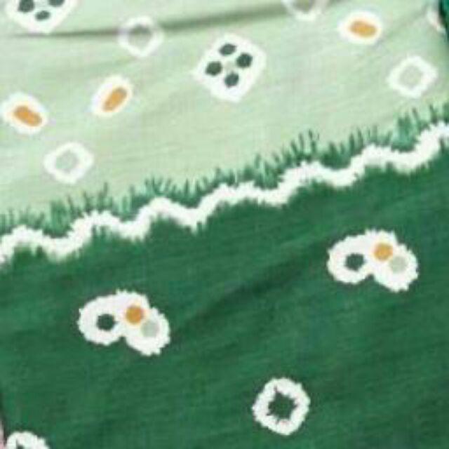 Blus Kutubaru Jumputan Batik Atasan Kebaya Modern Blouse Kutu Baru Etnik Klasik Kondangan Jumbo-Hijau