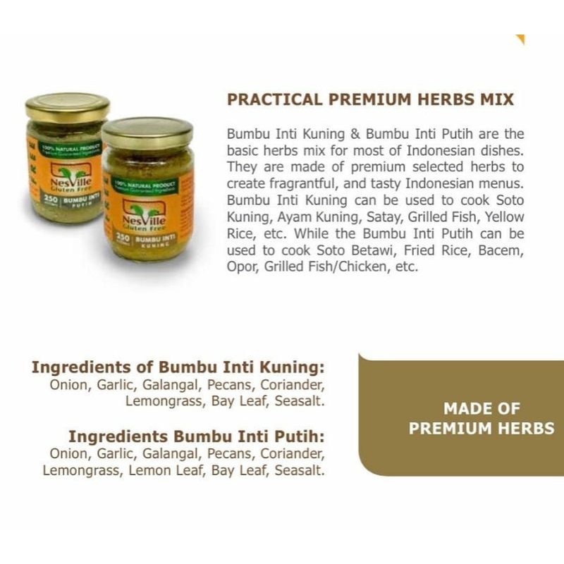 

Bumbu inti kuning nesville gluten free 250ml