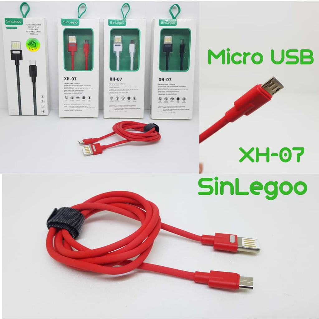 Kabel Data Micro USB SinLegoo XH-07 2.4A 100cm High end Fashion Data Cable SINLEGOO XH07 V8 GARANSI