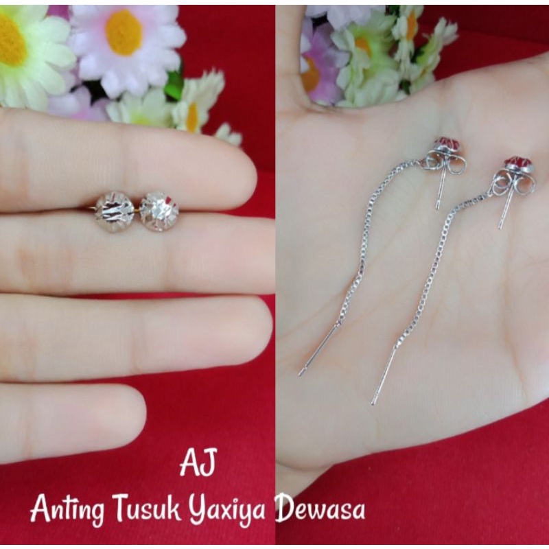 anting tusuk lapis emas putih