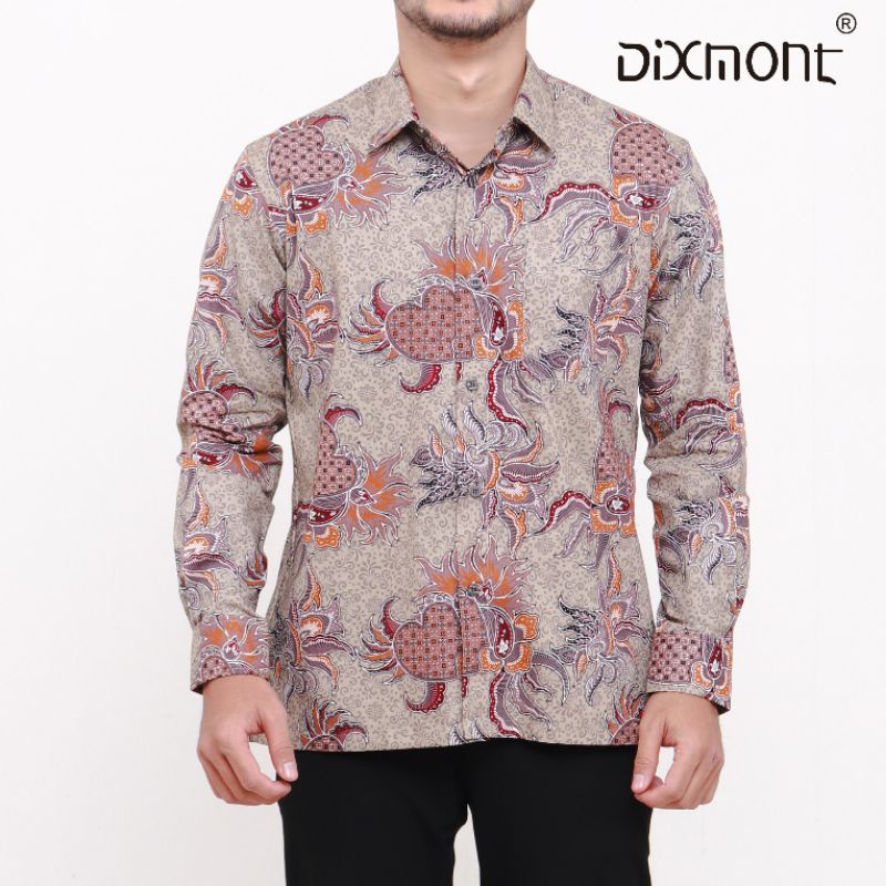 Dixmont Kemeja Pria Batik Panjang Hem BL00521