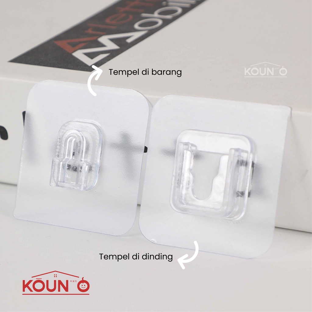 1 Set Perekat Gantungan Tempel Dinding Tembok Kuat Tanpa Paku Socket Hook Multifungsi Serbaguna