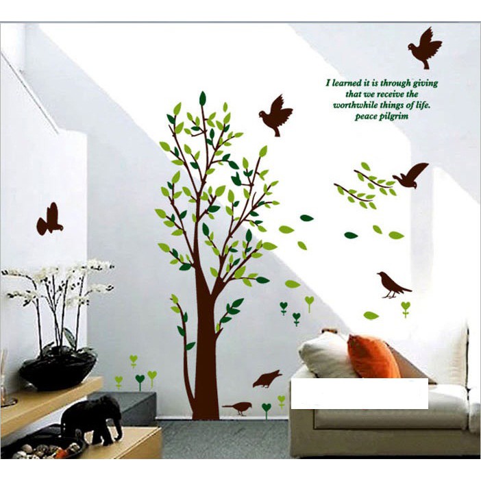 Wall Sticker Uk 60x90 Wall Stiker Dinding Pohon Burung Merpati