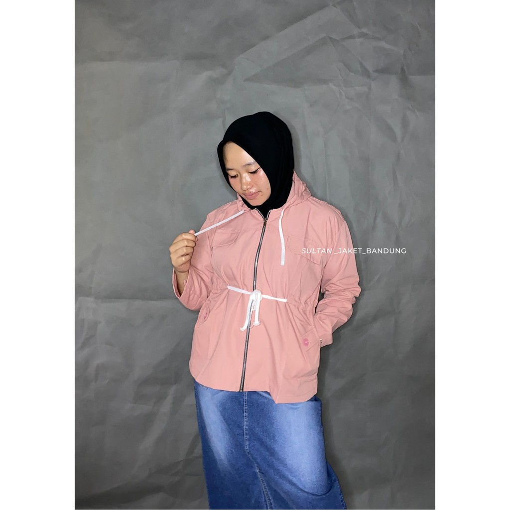 JAKET MERLIN PARKA HOODIE || Jaket Semi Parka cewek