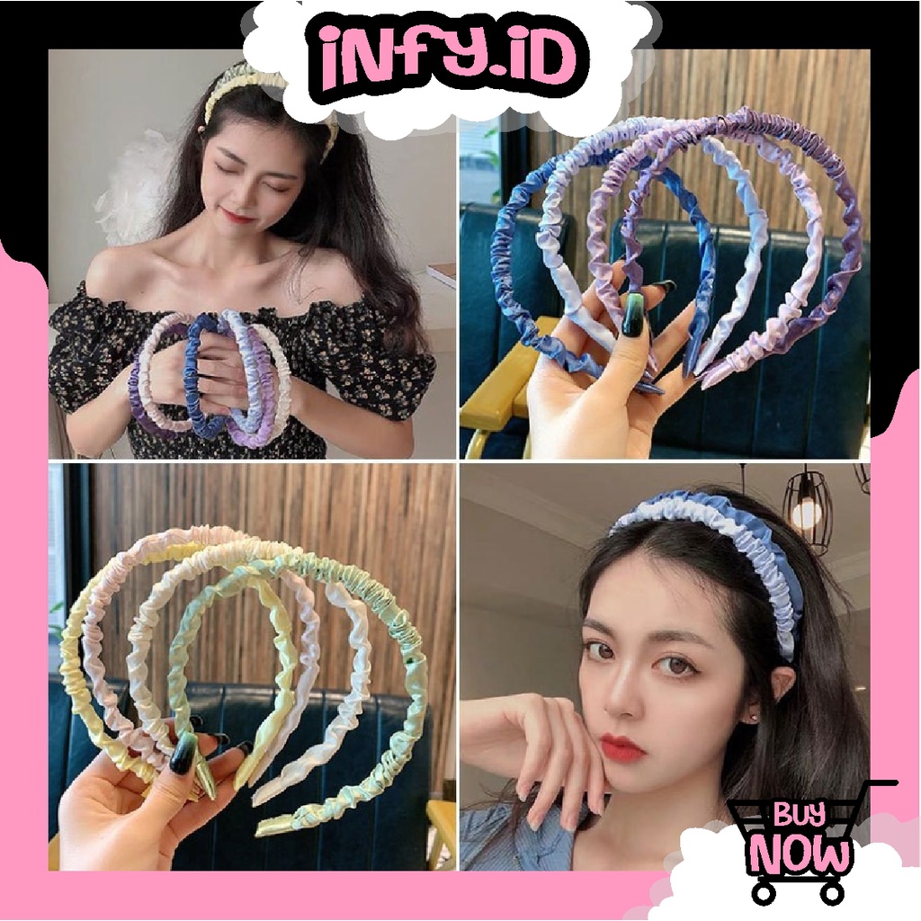 Jual Infy Bando Korea Kerut Wanita Aksesoris Fashion Wanita Bandana Scrunchie Korea Aneka 