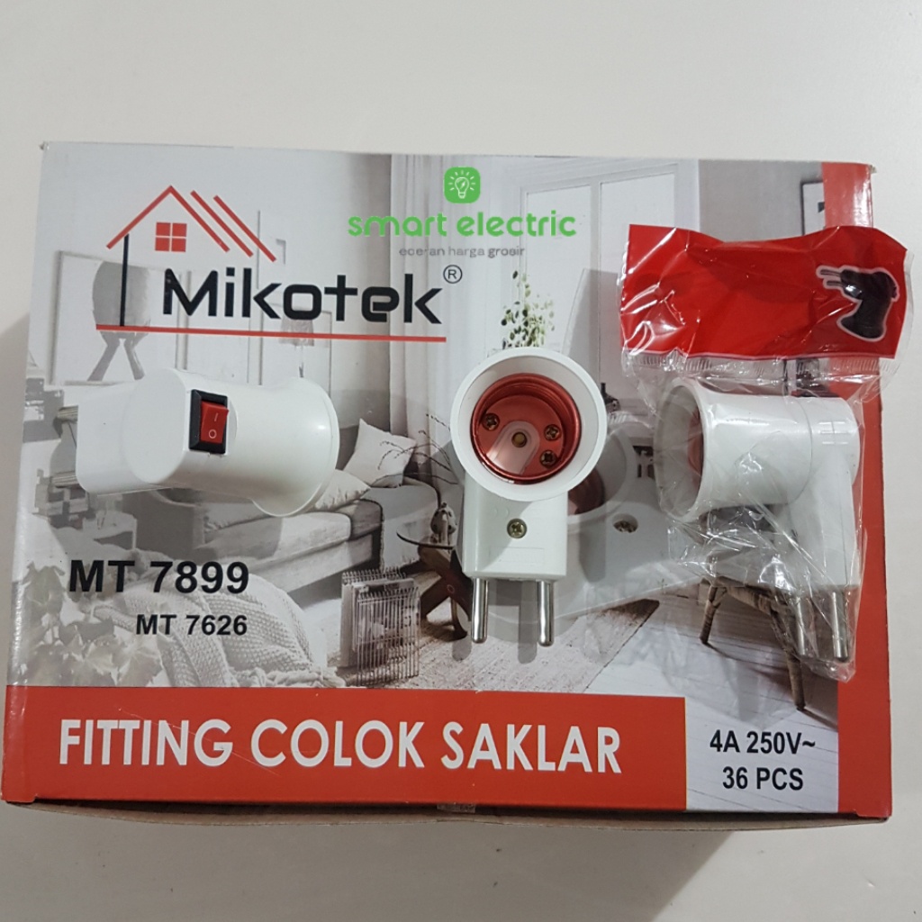 Tofuda Fitting Colok Saklar Tempat Lampu Tidur On Off Bagus Murah