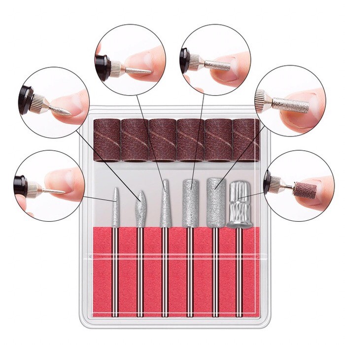 Isi ulang mata bor elektrik nailart drill bits sands refil reffills Produk Good Quality