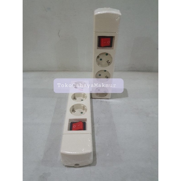 UTICON Stop Kontak Arde 3 Lubang + Saklar Lampu ST-1382NC / 3-Soket